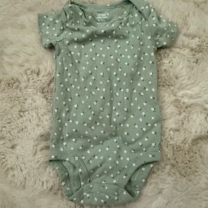 Carter's Green Floral Onesie